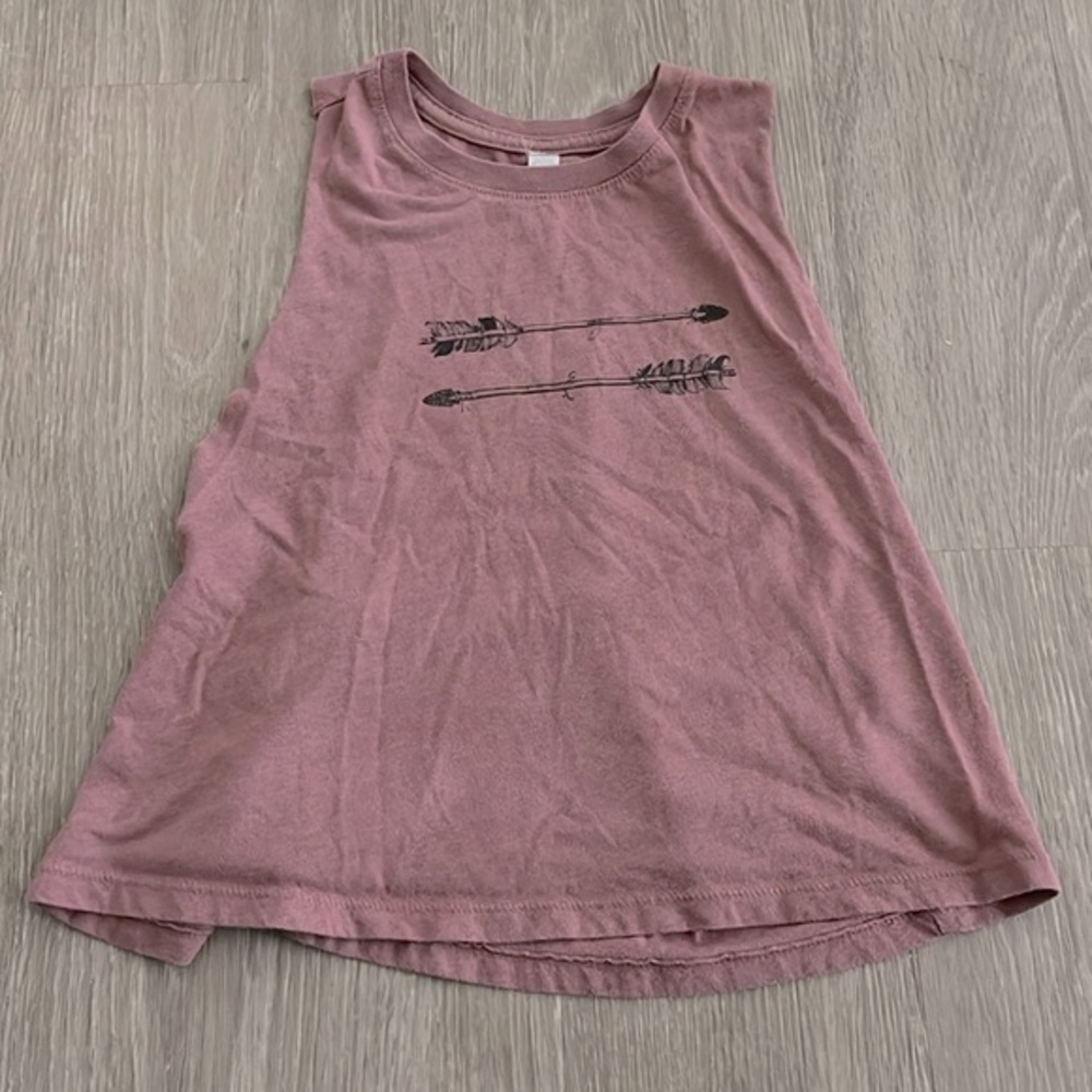 Warrior Arrow Cropped Workout Muscle Tee Women Size M